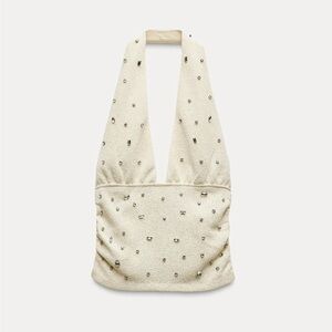 Zara halter rhinestone top size: S